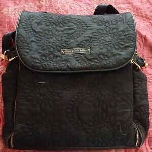 Petunia Pickle Bottom Black Embossed Backpack